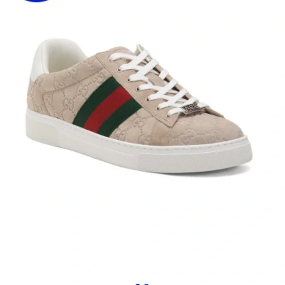 GUCCI brown suede classic red and green strip Womens SZ 7 sneakers NWT & Box - Picture 2 of 10